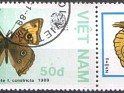 Vietnam - 1989 - Fauna - 50D - Multicolor - Viet Nam, Butterflies - Scott 1926 - Butterflies Juniona Evarete - 0